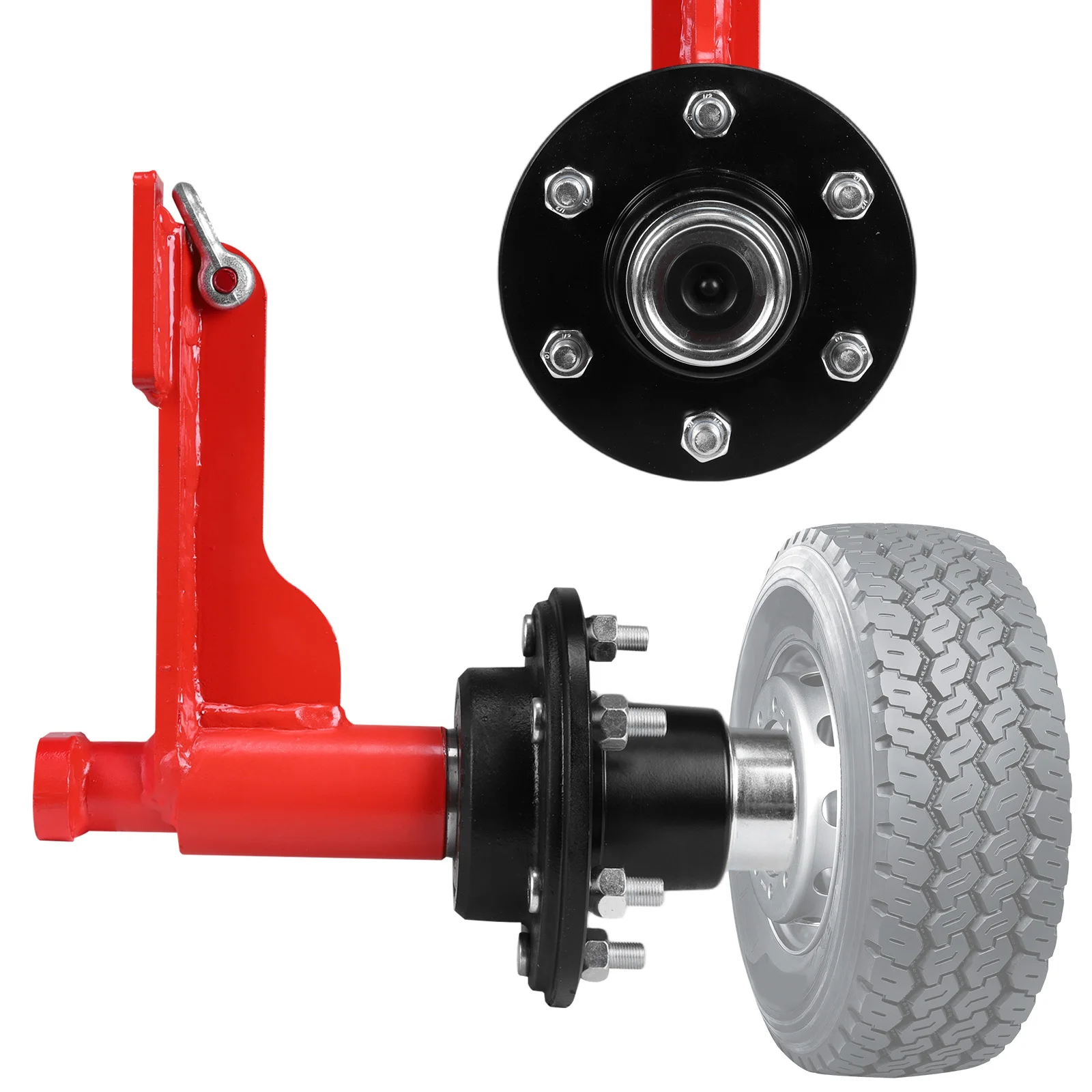

2 Set of Shipping Container Wheels Kit with 6Lug with Ratchet Tie 22000LBS Capacity for Move 20ft-40ft Containers