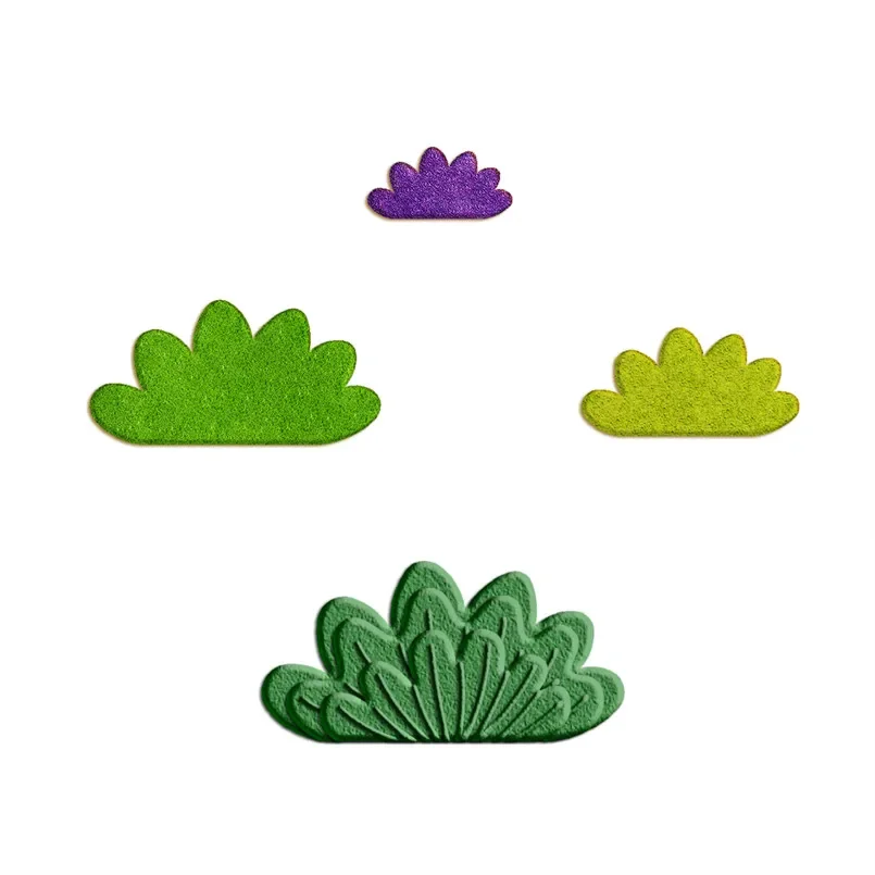 Four Specifications Cartoon Plants,Rounded Leaves Tussock,Plastics Moulds,Cake Fondant Tools,Cookie and Sushi Fruit Cutters