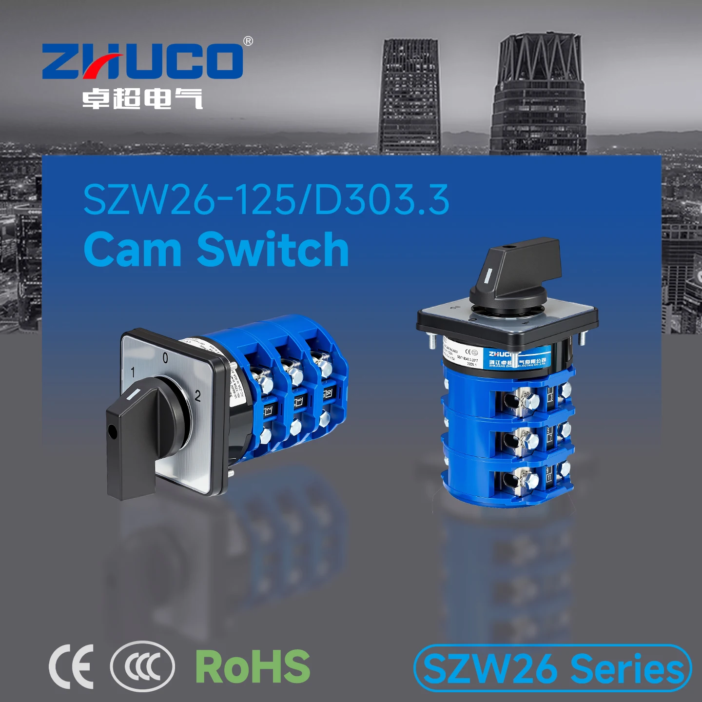Szw26-125/D303.3 102 Panel Three-Position Three-Section Toggle Switch Rotary Switch Selector Switch Cam Switch
