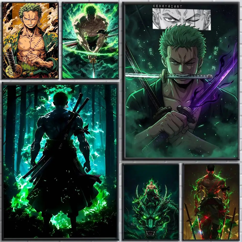 One Piece Zoro And Luffy Anime Poster HD Canvas Wall Art Waterproof Print For Bedroom Home Decor Gift