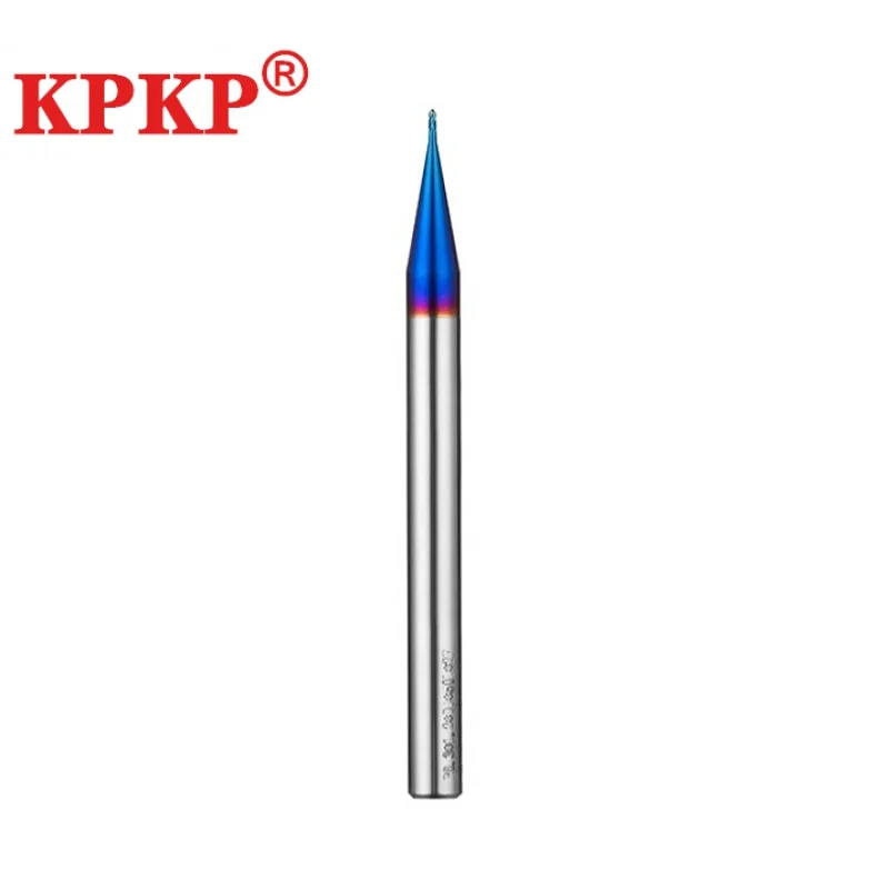 Imagem -03 - Máquinas Cnc Pequeno Fresador Ferramentas Azul Nano Revestimento Carboneto de Aço de Tungstênio 2f Micro Diâmetro Flat Ball End Mill Hrc65