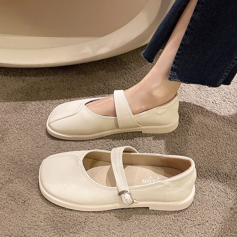 Women\'s Flats 2022 Spring and Autumn Ladies Flat Shoes of  Women Soft Comfortable Square Toe  Leisure Shoes Retro Buckle  Shoes