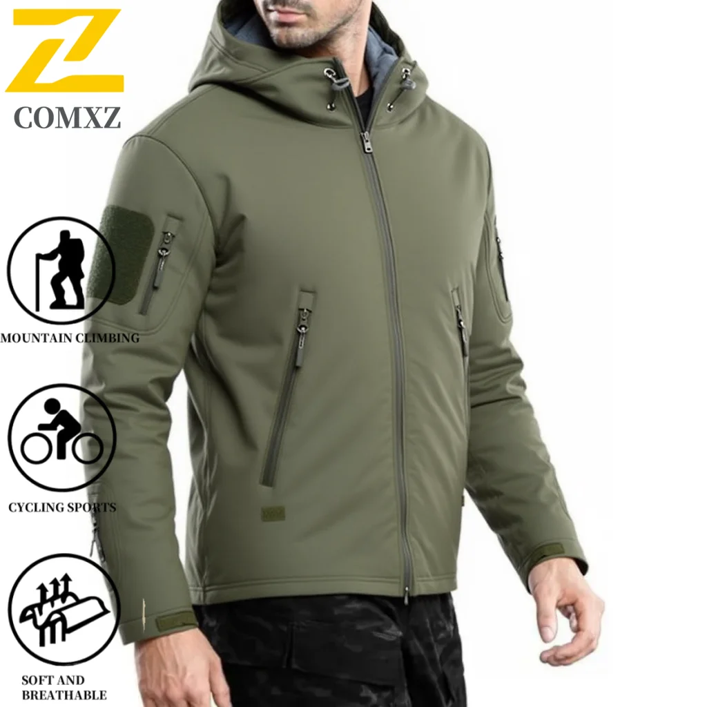 

EiAO Men Women Softshell Jacket Waterproof Windproof Fleece Lined Outdoor Hiking Climbing Thermal Shark Skin Coat Winter Warm