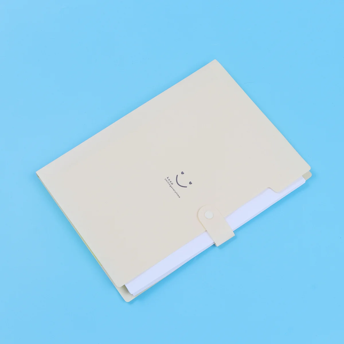 Expanding File Folder A4 Letter Size Snap Closure 5 Pockets Plastic Document Organizer Light Green Accordion Folder For