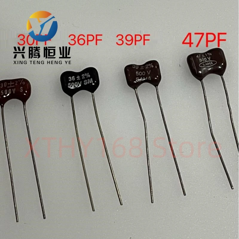 

5 шт. высокоточных конденсаторов из серебряной слюды 30PF 36PF 39PF 43PF 47PF 500V