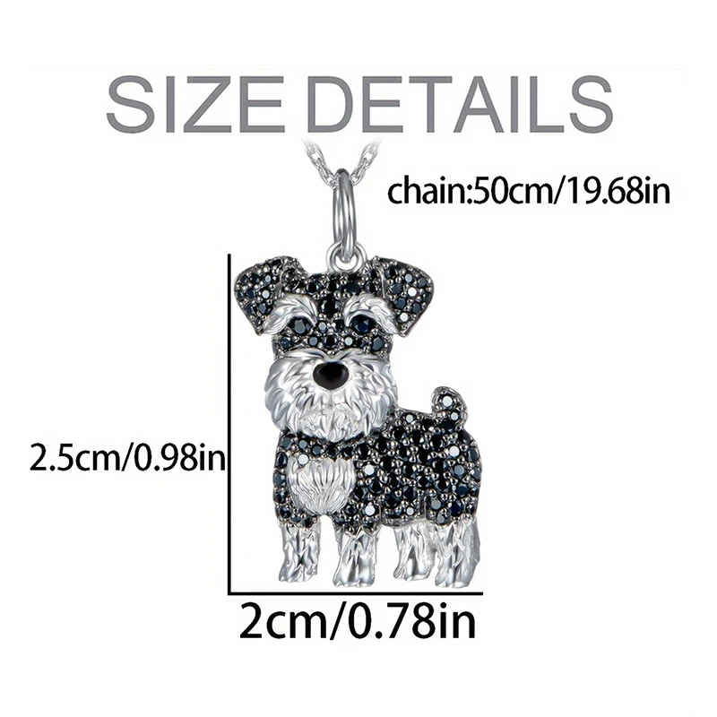 Exquisite Cute Schnauzer Dog Pendant Necklace for Women Elegant Pet Puppy Jewelry Animal Accessories Dog Lovers Gift