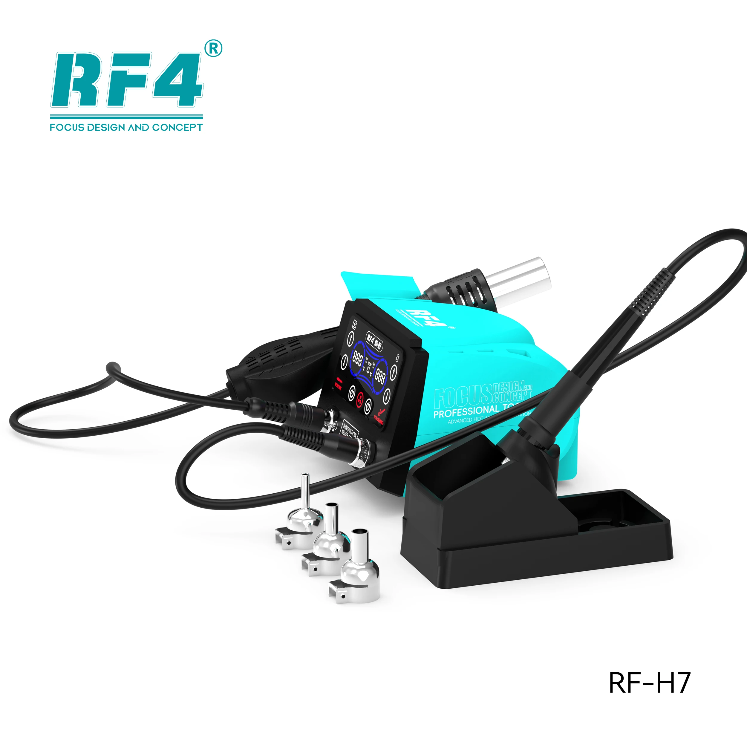 Imagem -04 - Mesa de Solda de ar Quente Ferro de Solda Elétrico hd Toque Grande Tela Display Digital Inteligente Função de Sono Rf4 Rf-h7 em