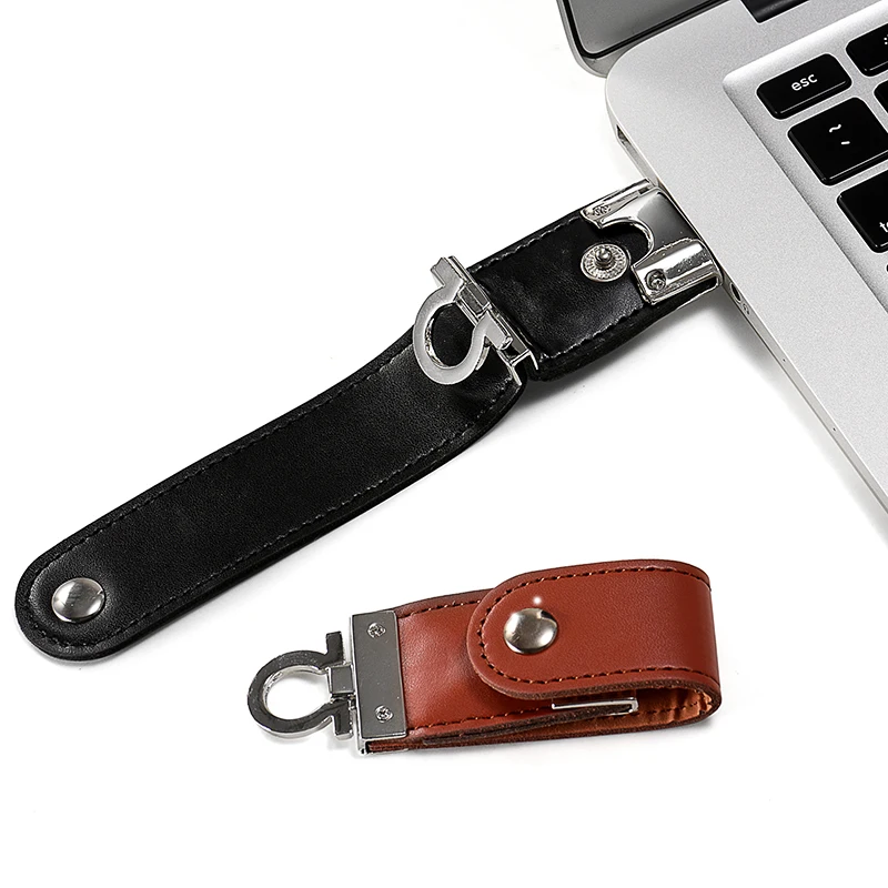 Custom LOGO Leather USB 3.0 Flash Drive 4GB 8GB 16GB 32GB 64GB 128GB Gifts Key Chain Pen Drives High Speed Memory Stick U Disk