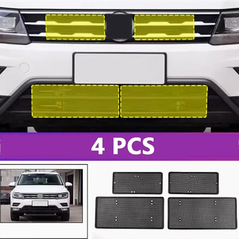 

Car Insect Screening Mesh Front Grille Insert Net Accessories for Volkswagen VW Tiguan MK2 2017 2018 2019 2020 2021 Car Stylings