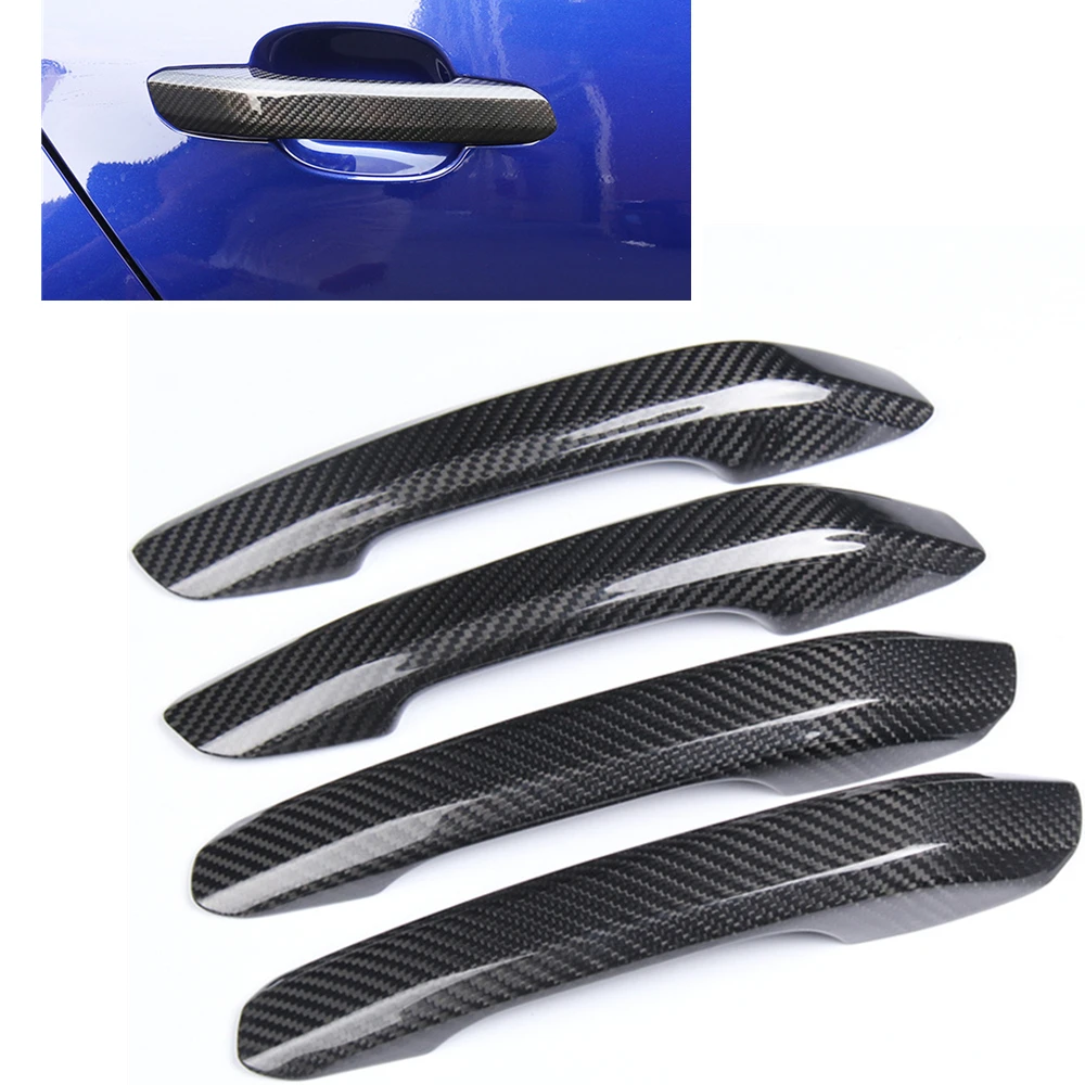 

For Audi A4 B9 2017 2018 Dry Carbon Fiber Car Exterior Door Handle Cover Without Smart Key Hole