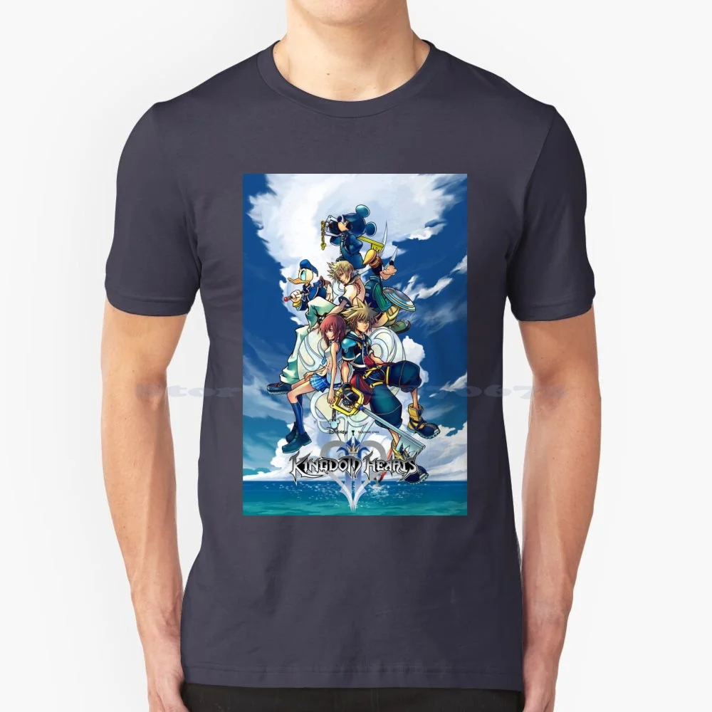 Kingdom Hearts 2 T Shirt 100% Cotton Tee Sora Kingdom Hearts 2 Kairi Keyblade Kingdom Hearts 3 Riku Aqua Donald Gaming Anime