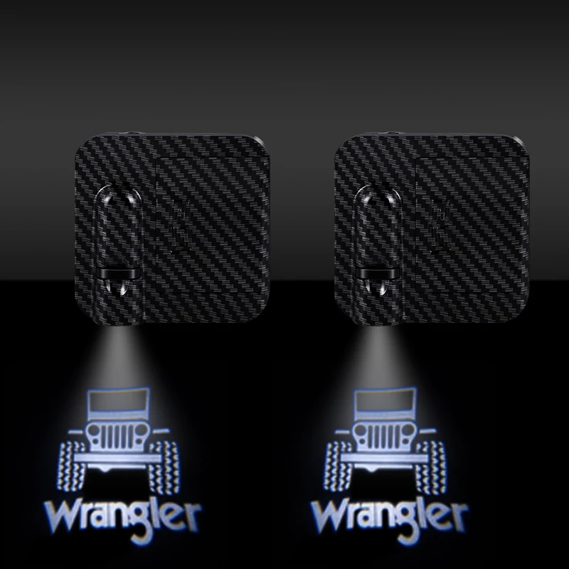 Per Wrangler Emblem Renegade Patriot Grand Cherokee Sahara Logo Car HD Door Welcome Light lampada per proiettore a Led 1/2PCS