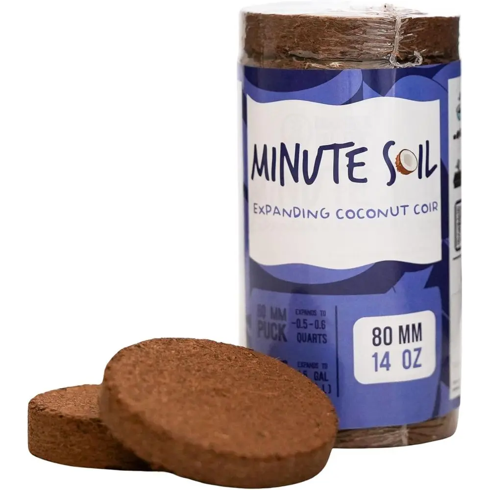 Soil - Compressed Coco Coir for Grow Medium 80mm x 15mm - 14 oz (1 Pack)