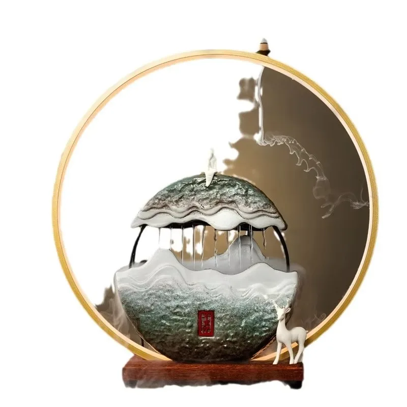 Chinese Thousand Miles Jiangshan Waterfall Installation Simple Decoration Office Living Room Guanshan Pottery