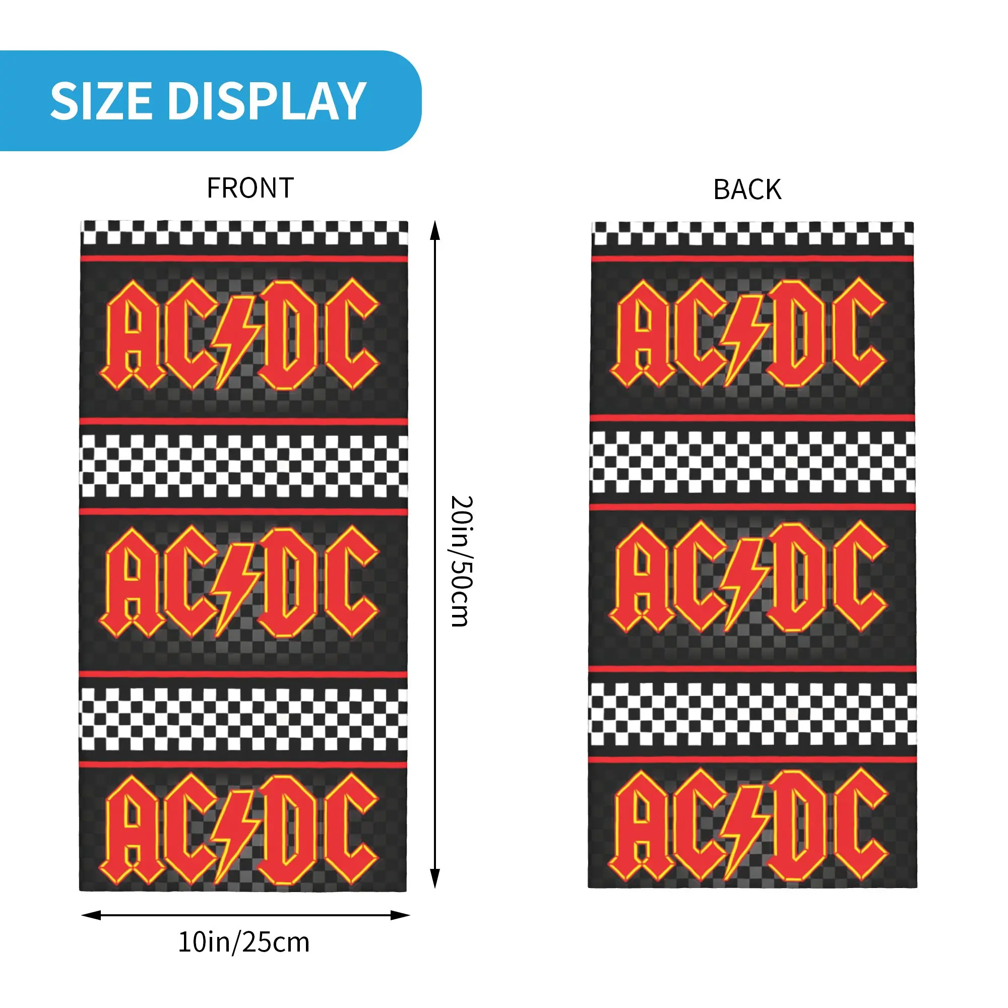 مخصص AC DC سباق متقلب موتور الرقبة الجراب الرجال النساء الأشعة فوق البنفسجية حماية الشتاء باندانا وشاح لركوب الدراجات #2