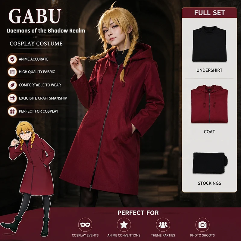 

Daemons of the Shadow Realm Gabby Cosplay Costumes Comic Con Role Play Uniform Yomi no Tsugai Gabu-chan Cosplay Halloween Outfi
