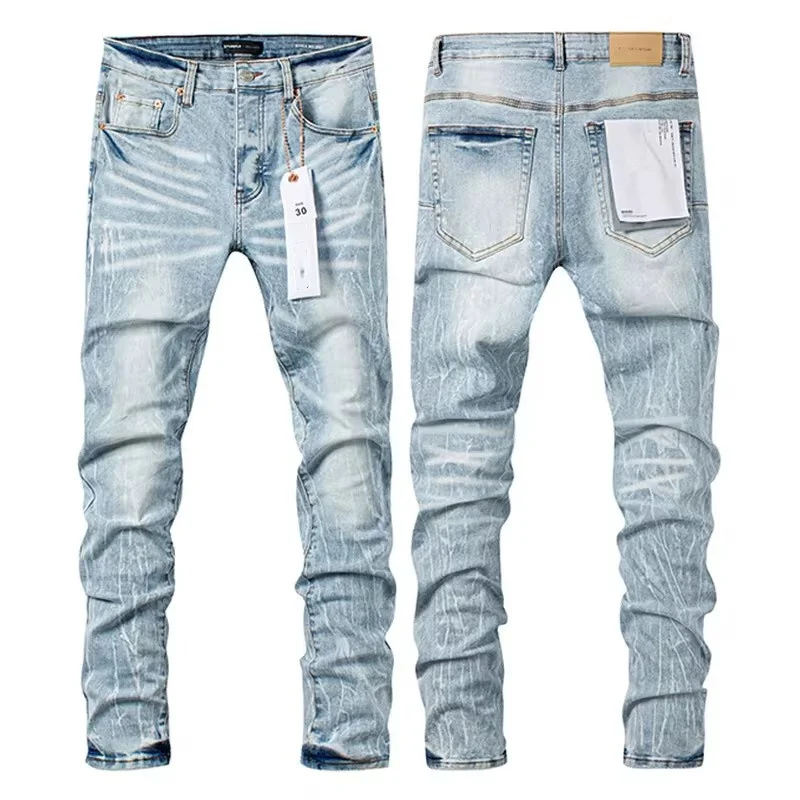 

Top quality Purples jeans Men Luxury Design personalized cat whisker trousers American straight leg Stylish and slim brand pants