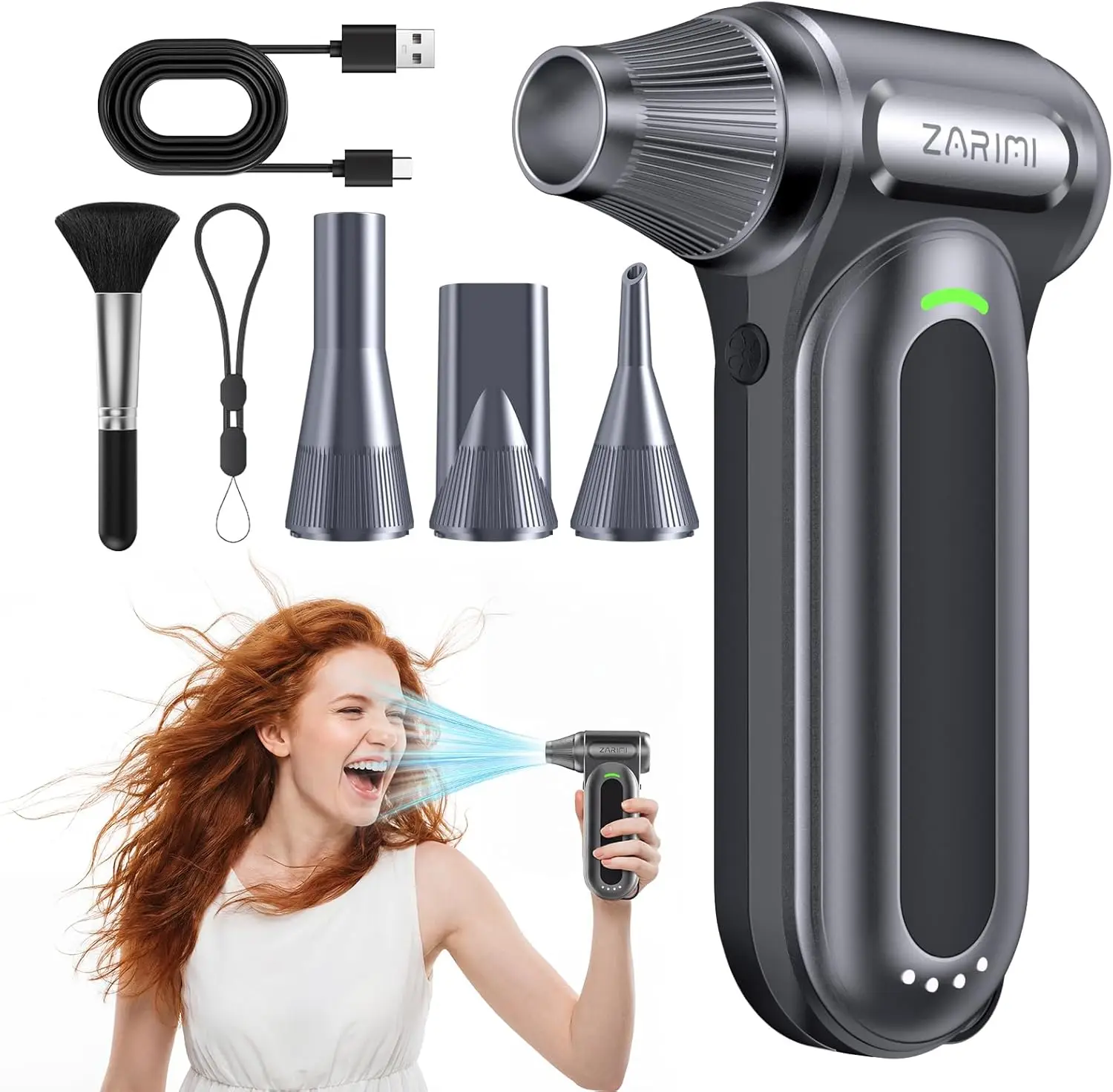 

Electric Compressed Air Duster, 170000RPM Cordless Blower for Keyboard, PC & Electronics Cleaning