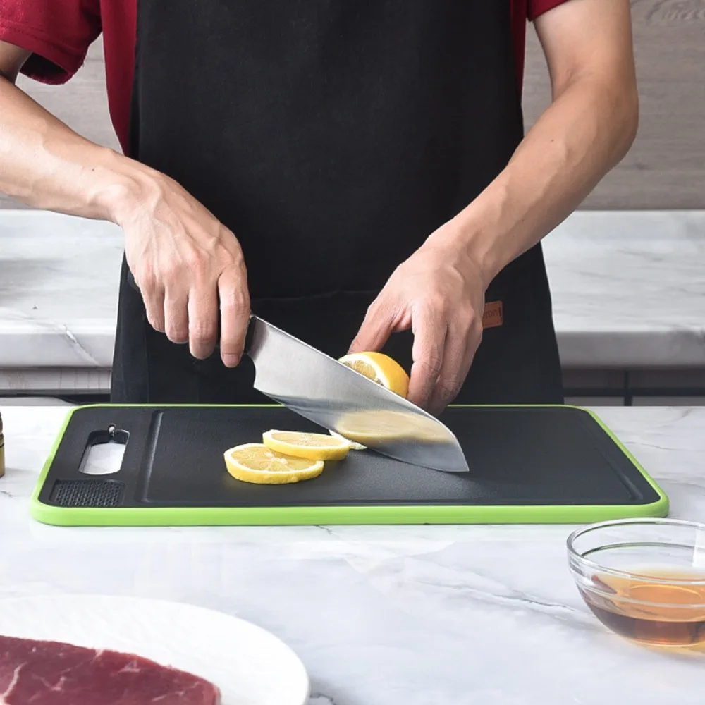 

4 in 1 Defrosting Cutting Board Rectangular with Grater Sharpener Chopping Board Double Sided Quick Defrosting Tray Beef