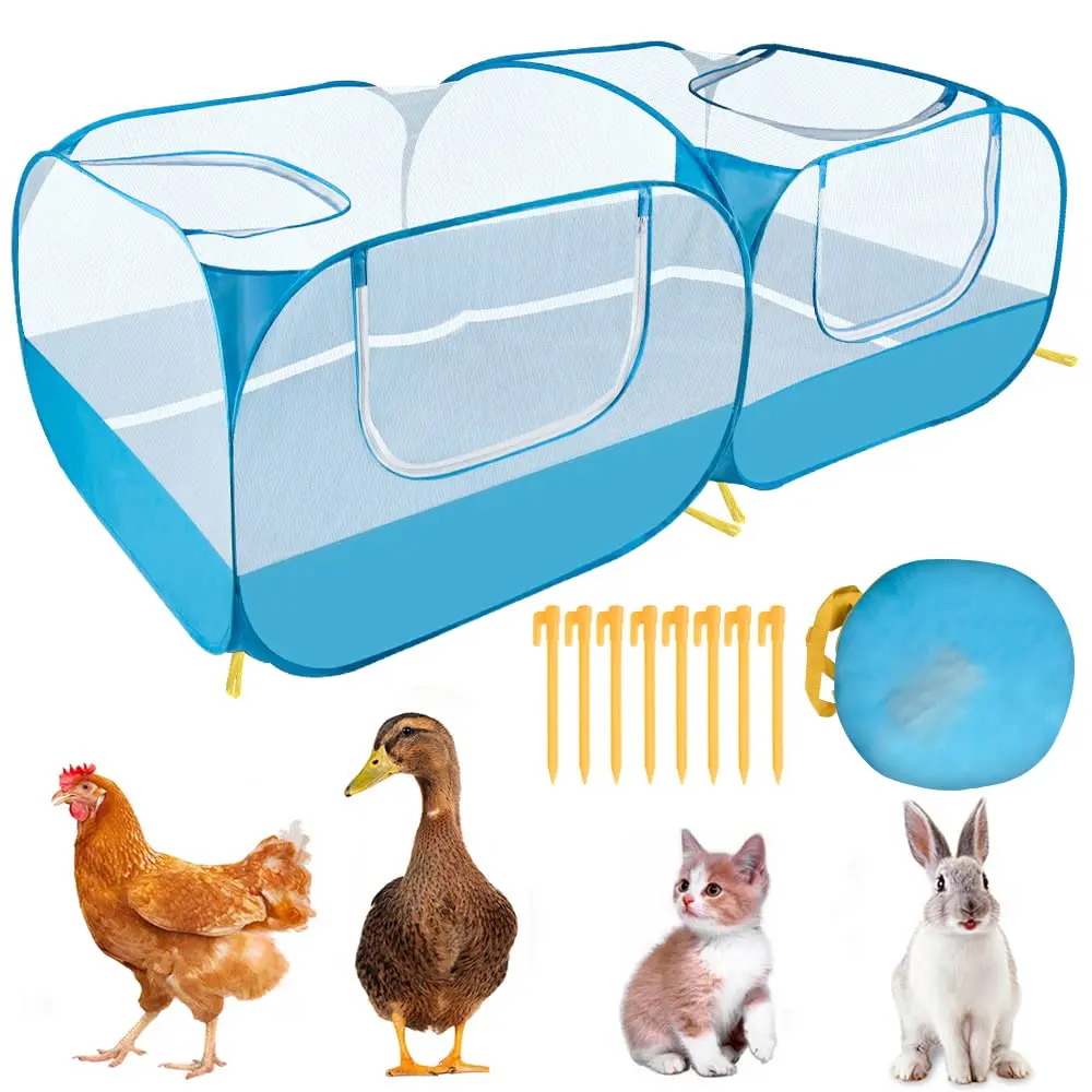 

Small Animals Playpen,Breathable Foldable Portable Large Chicken Run Coop for Puppy Duck Kitten Rabbits Outdoor Yard