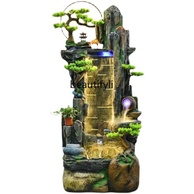 Large rockery fountain water feature living room office opening, flowing water making money floor ornament