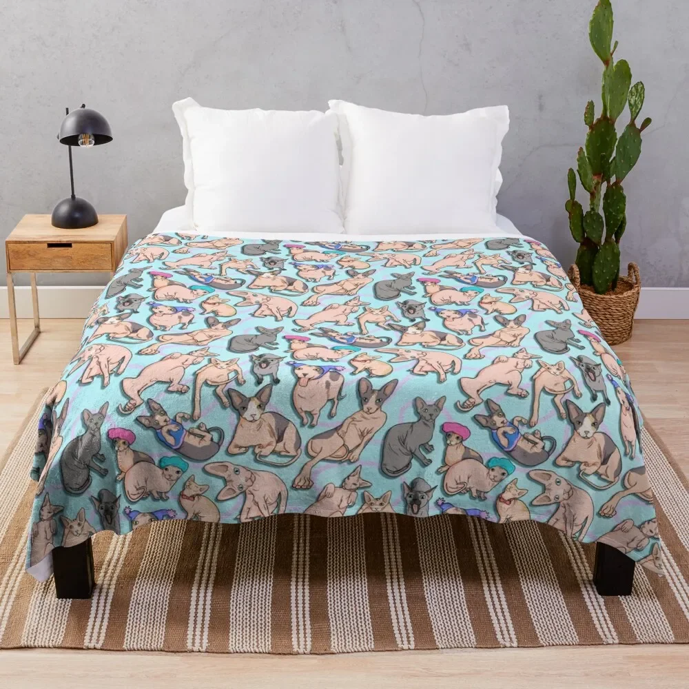 

Sphynx Cat Pattern Throw Blanket All Season Soft Lightweight Blanket for Home