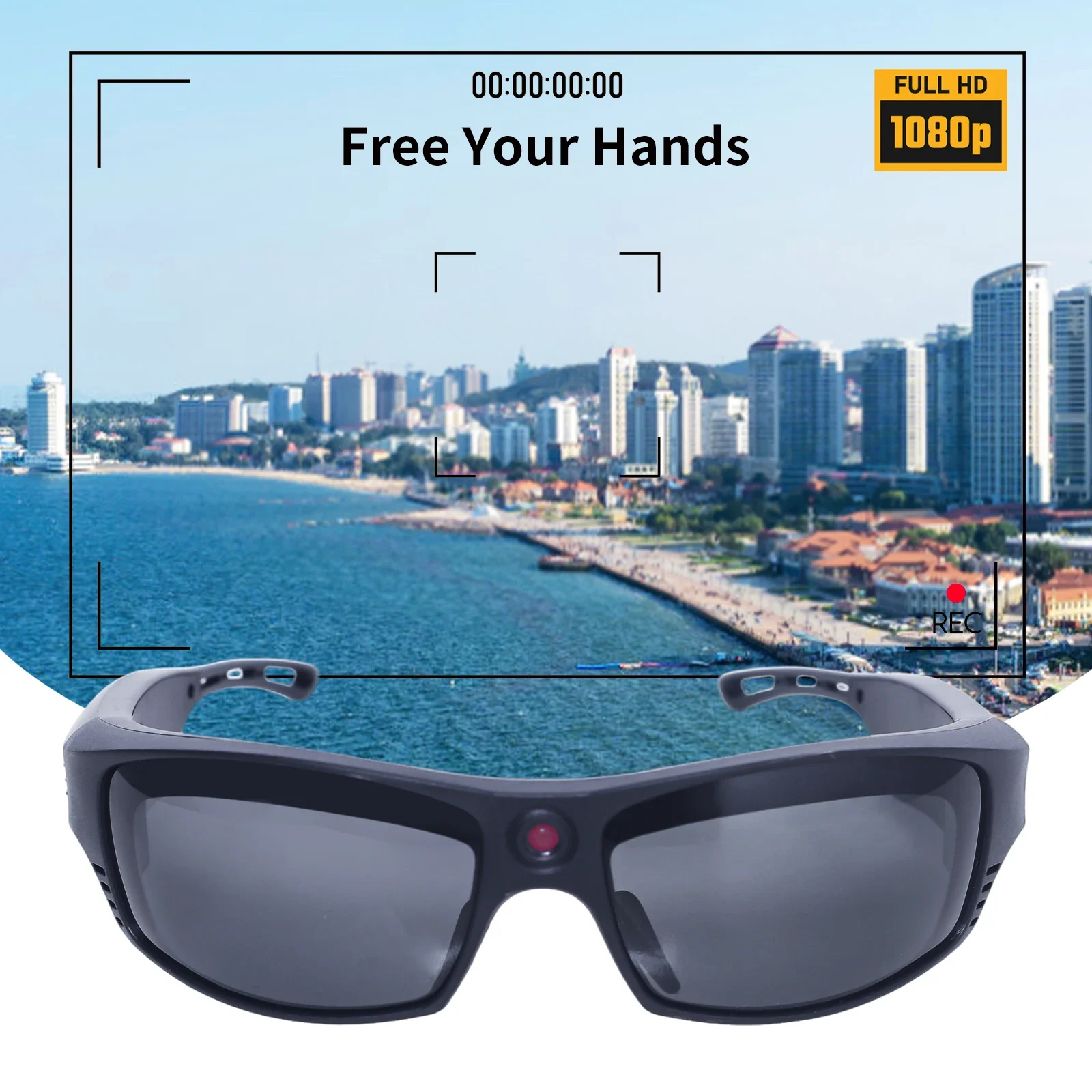 1080P Mini Camera Video Glasses AI Translation Sport Sunglasses with Bluetooth Speakers Call Action Camera Music Smart Glasses