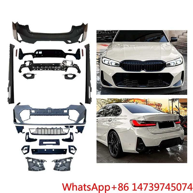 2023-2024 3 Series G20 MT Style Body Kit Bolt-On Front Rear Bumper With Mounting Screws Exterior PartsCar Parts Body Kit