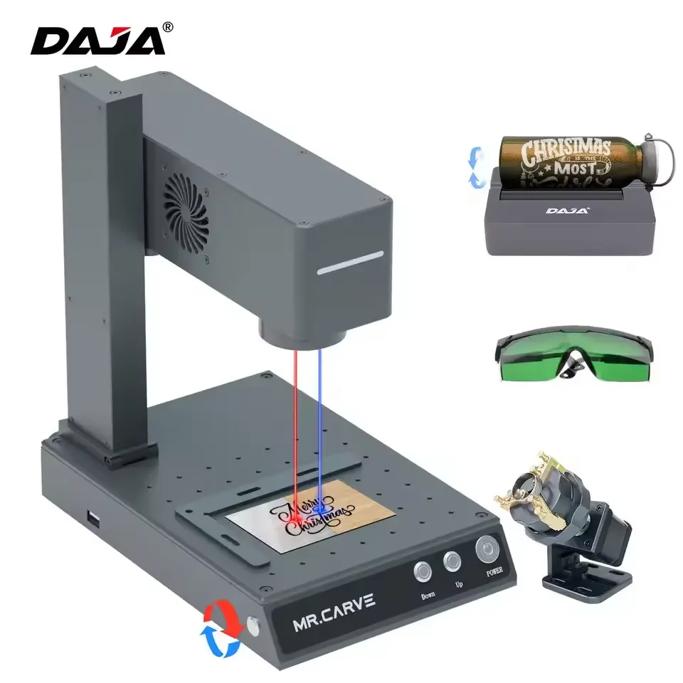 

DAJA MR CARVE M4 Laser Printer Machine Mini Fiber Laser Printer Portable Laser Marking Printer for All Metals and Non-metal