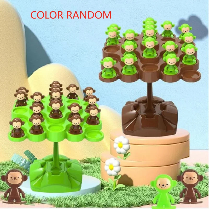 Monkey Balance Tree Focus Balance Training Children's Toys Folding Music Series Parent Child Interactive Board Game COLOR RANDOM