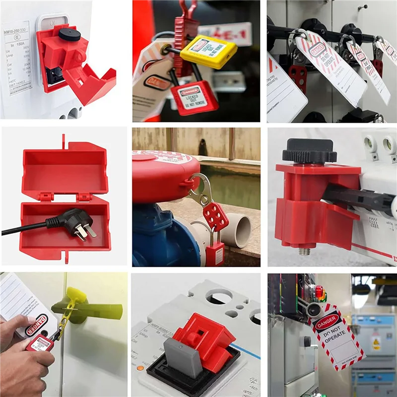 【B89E】2X Lockout Tagout Kit, Electrical Loto-Kit With Circuit Breaker Lockout, Lockout Hasps, Lock Out Tags Multi-Pole Breaker