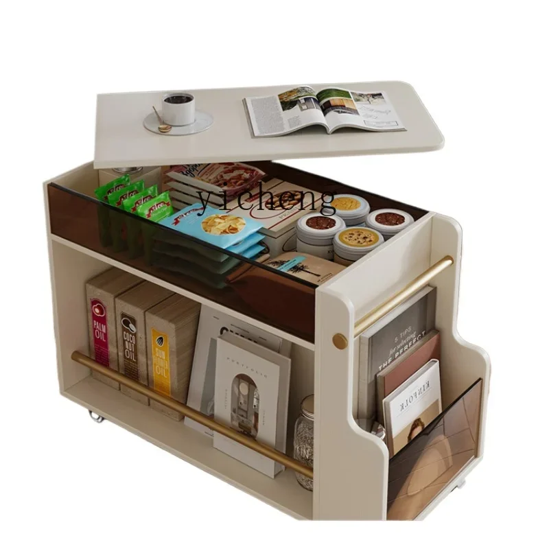 

sofa side can be moved, modern simple living room creative light luxury high sense trolley side can be lifted and lowered