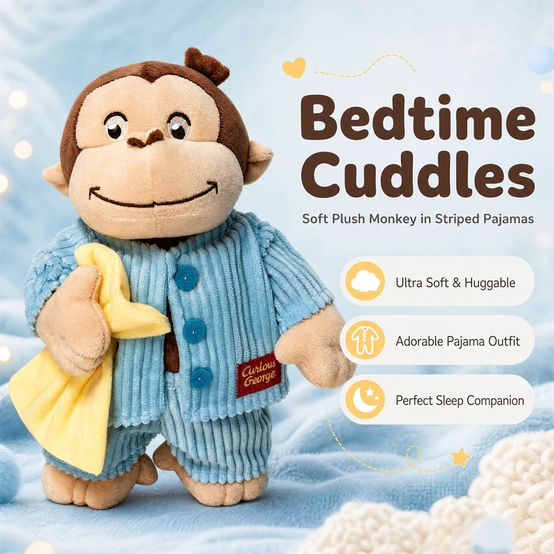 12 inch Monkey Stuffed Animal Plush Toy in Pajamas, Soft Cute Cuddle Plushie Doll, Baby Toddler Boys Girls Birthday Gift - view 3