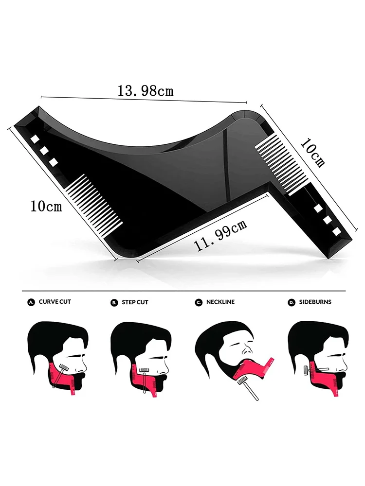 مشط تصفيف اللحية، أداة قالب تصفيف الشعر للرجال الكل في واحد، أداة تصفيف اللحية، منتجات الحلاقة وإزالة الشعر #5