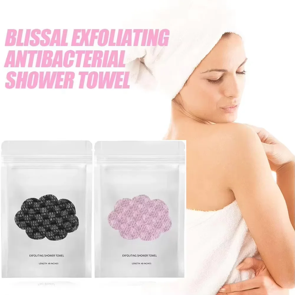 Rückenschrubbhandtuch, doppelseitig, strapazierfähig, Peeling-Körperhandtuch, Rückengurt, Unisex, Detox-Schlamm-Rückenschrubb, verlängertes Badetuch – Detail 1