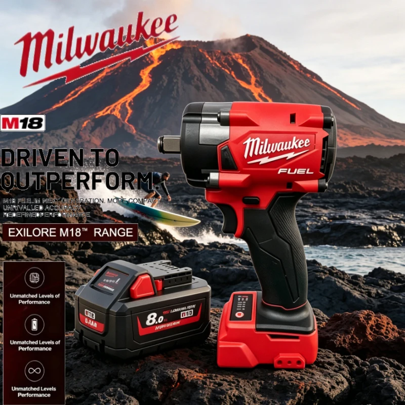 

Milwaukee FIW212 FUEL M18 Bare Power Wrench four speed design for commercial truck oil bottom shell and fastener servicing