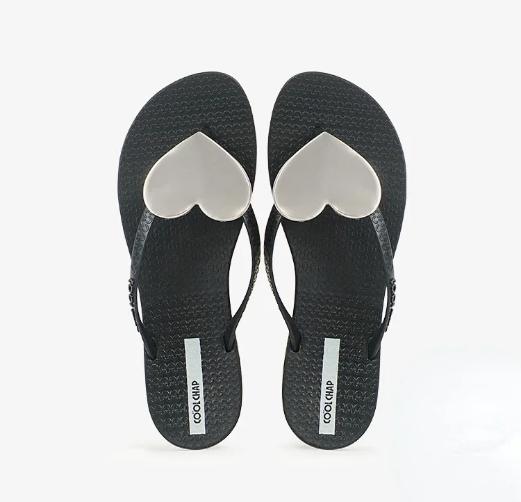 Liu Xin series love flip-flops women's summer new non-slip seaside beach vacation pinch foot cool slippers