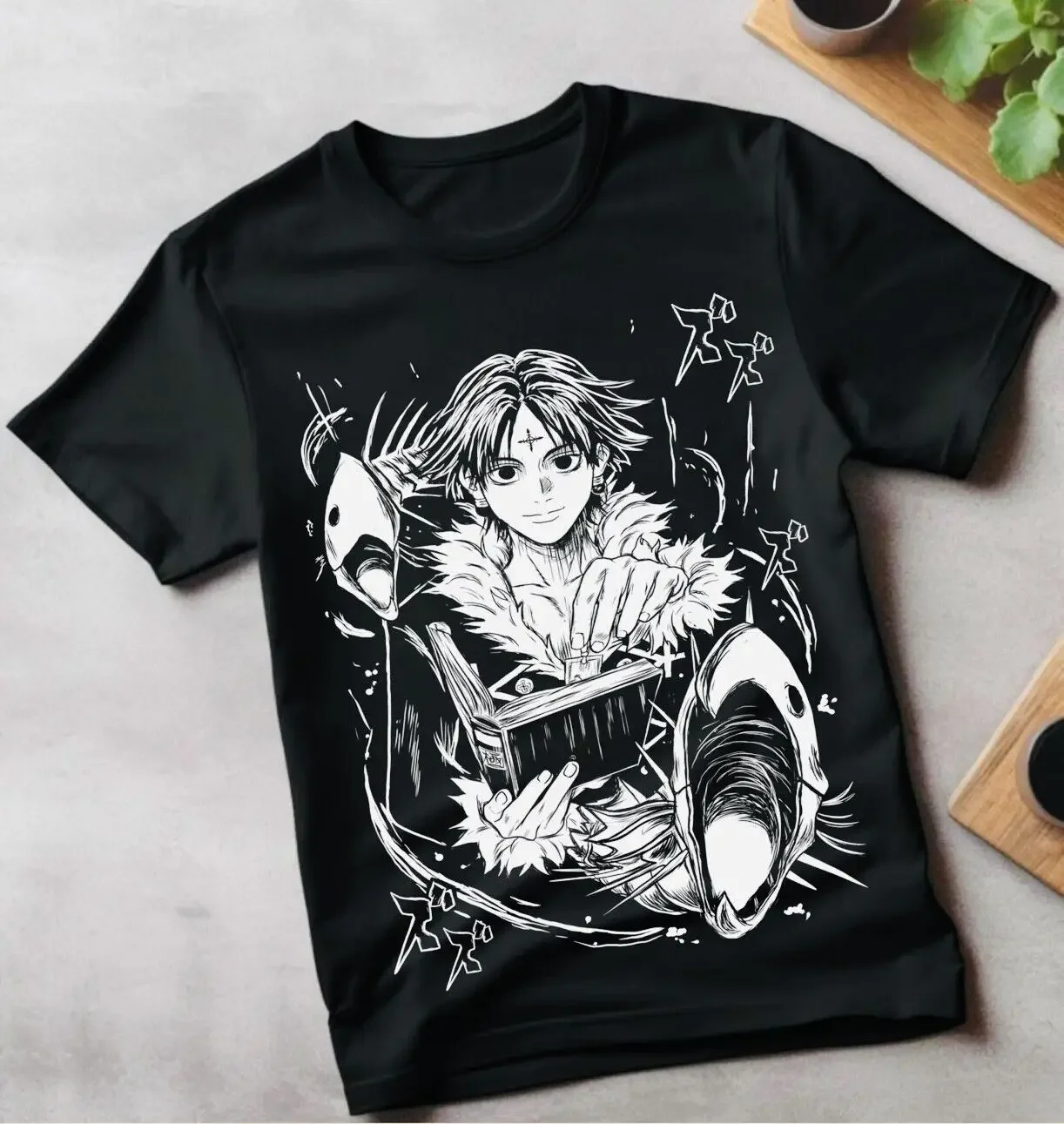 Chrollo Book Hunter X Hunter T-Shirt Manga HXH Kawaii Anime Shirt All Size