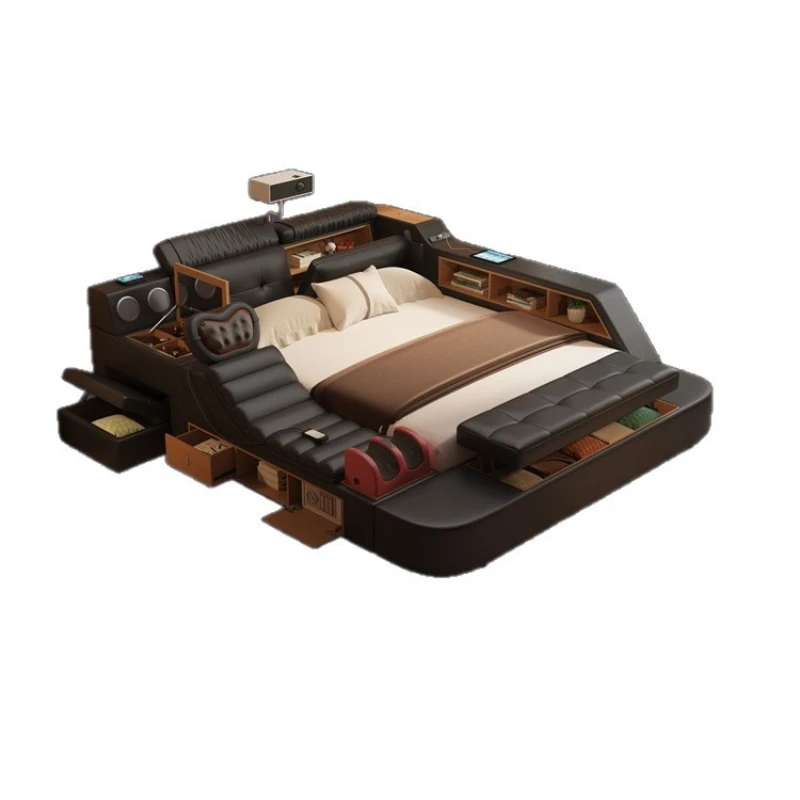 Modern simple master bedroom multi-function projector intelligent audio Internet celebrity bed