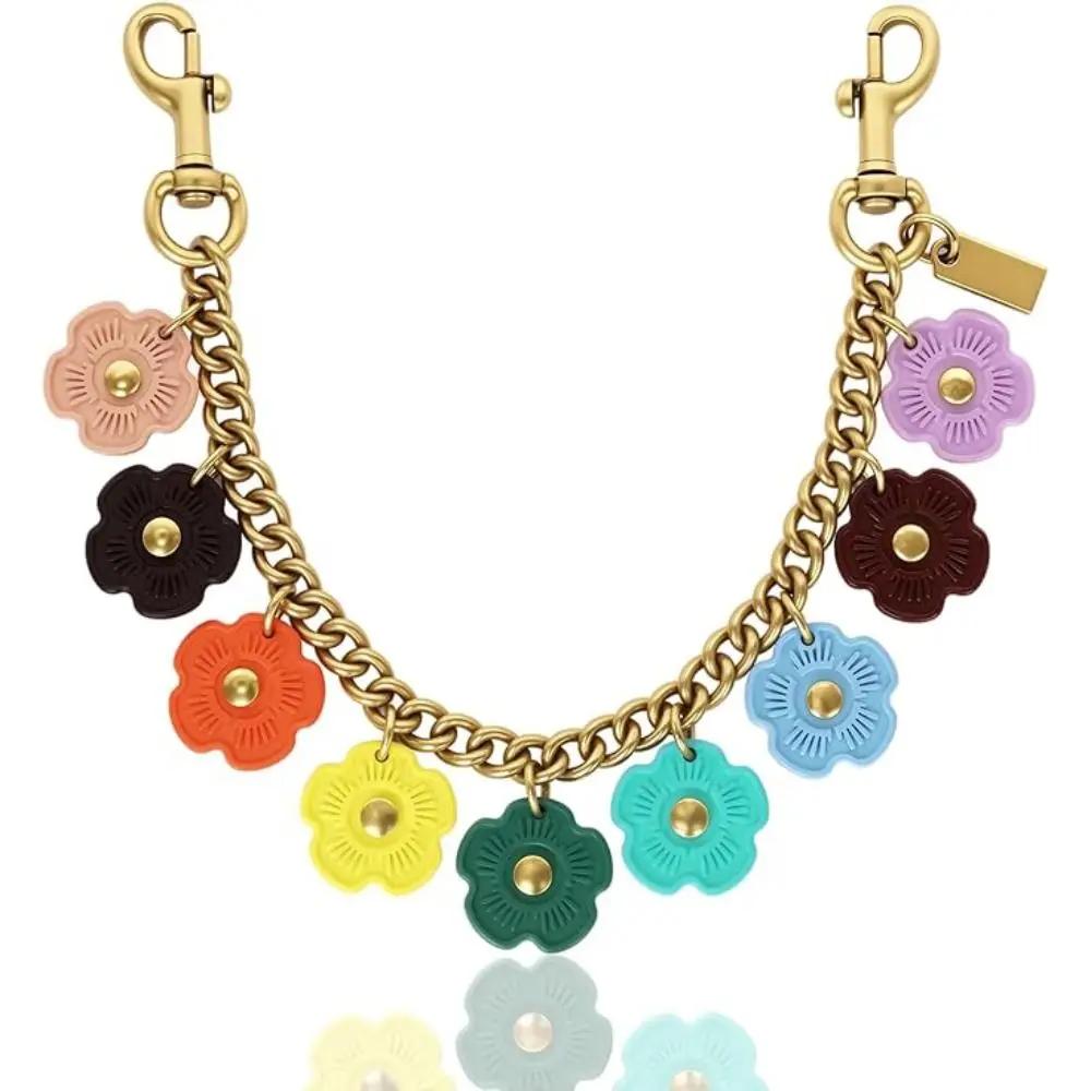 Fashion Colorful Flower Bag Chain Charm DIY Metal Wallet Chain Charm Bag Accessories Bag Strap Extender Chain Keychain & Charms