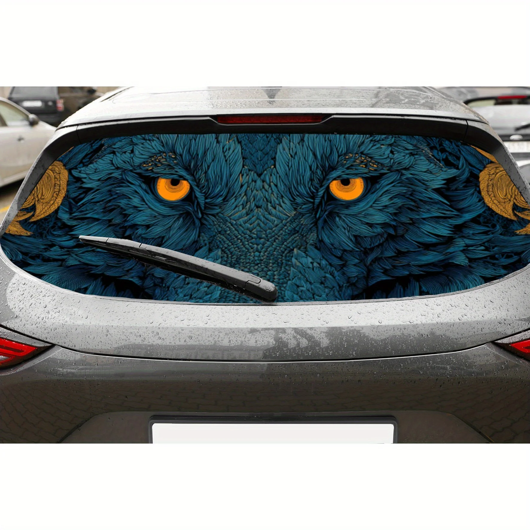 

Wild & Blue Wolf Car Rear Window Vinyl Wraps Sticker, Fashionable Auto Decal, Waterproof Self-adhesive & Anti-scratch Auto Exter
