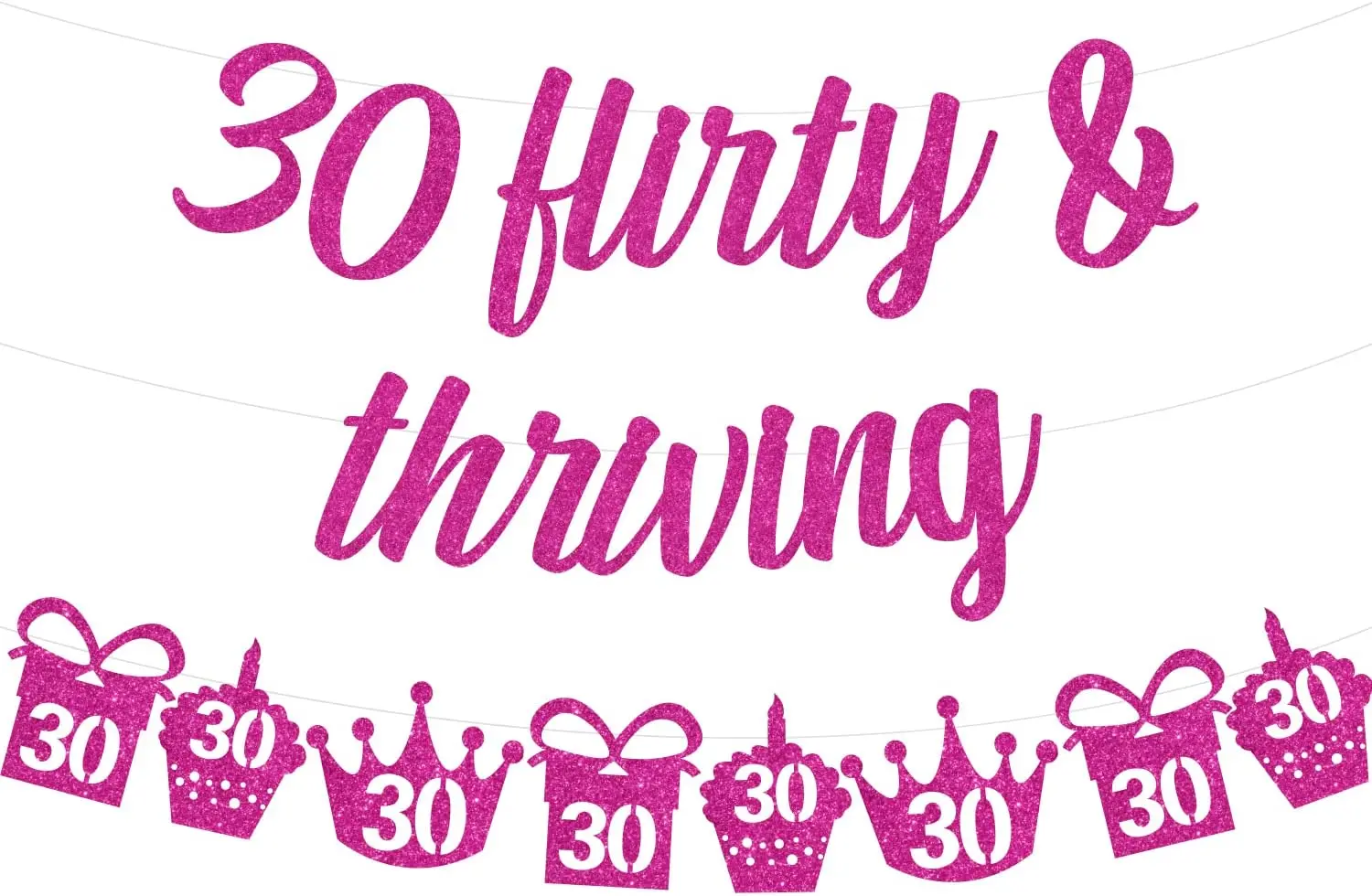 

30 Flirty and Thriving Birthday Decoration 30 Flirty & Thriving Banner Thirty Garland 30th Birthday Party Supplies for Men Women