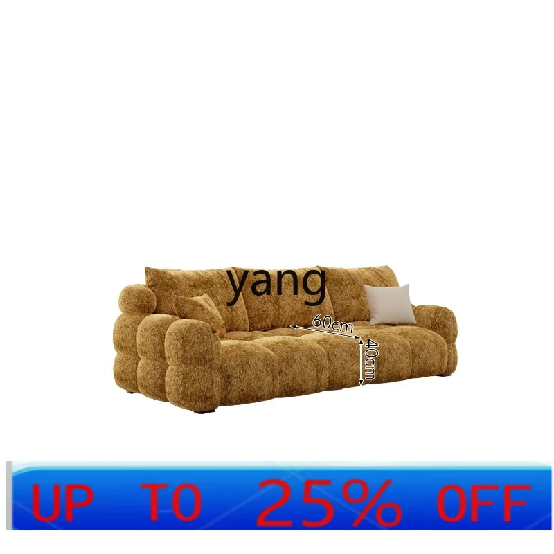 

LH retro chenille velvet marshmallow sofa living room cream wind small apartment straight row