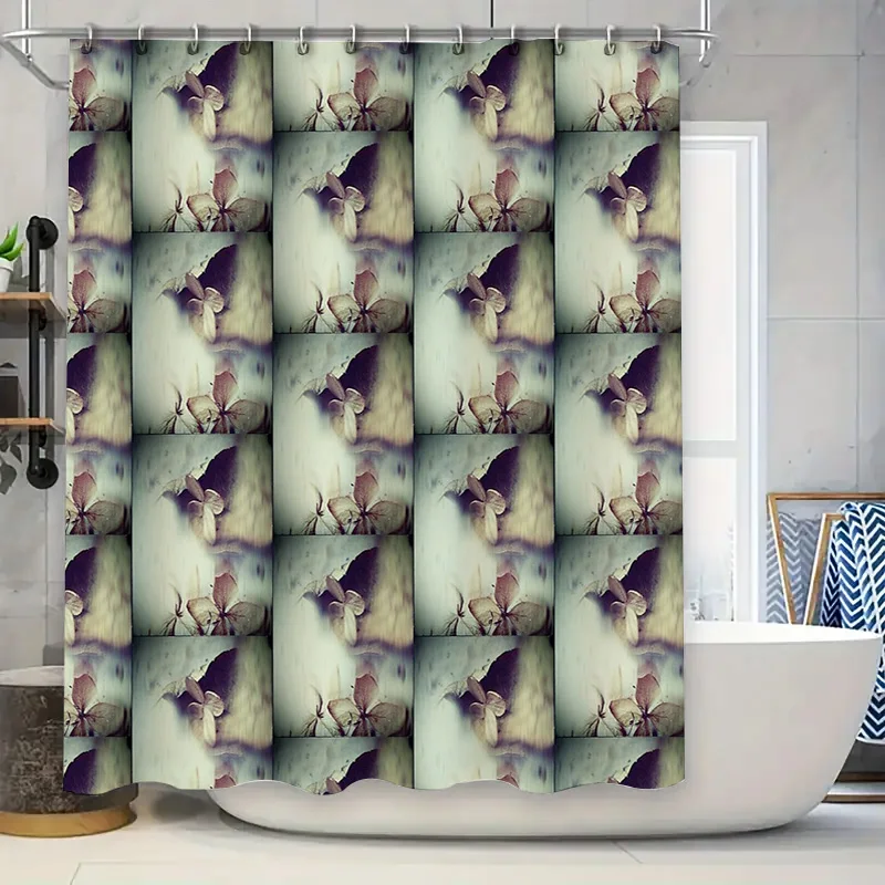 

Floral Shower Curtain Botanical Nature Leaf Pattern Waterproof Bathroom Decor Vintage Rustic Farmhouse Style Fabric Backdrop