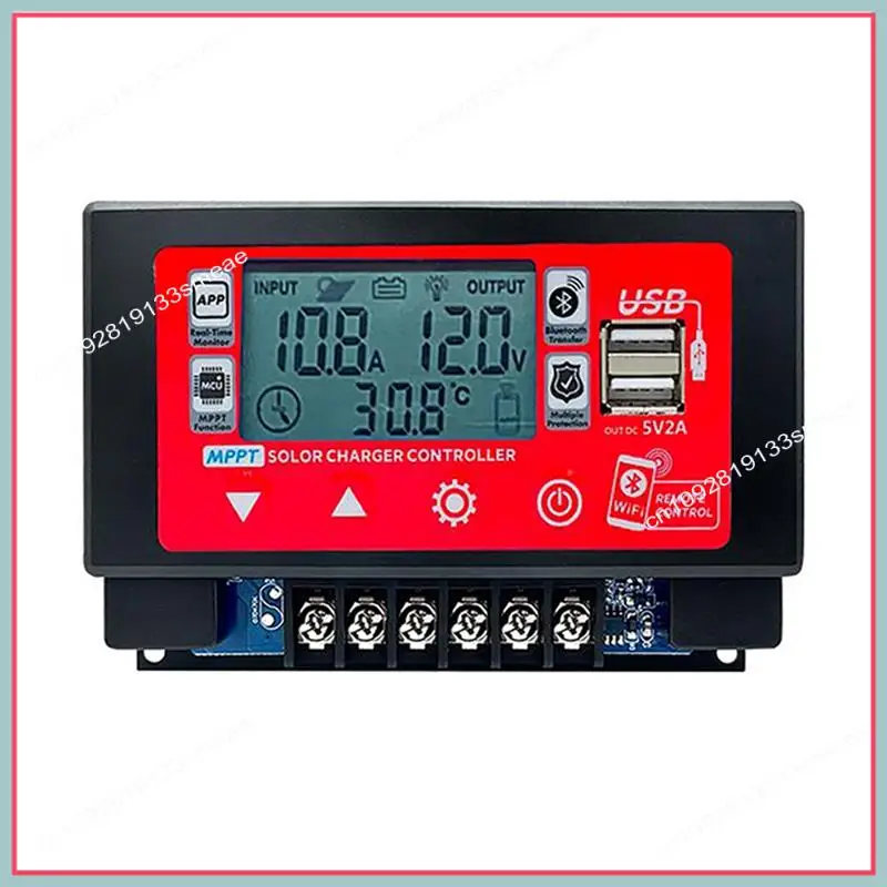 

N94R WIFI Bluetooth Solar Charge Controller 30A MPPT Controller With LCD Display Dual USB Support 12V/24V Battery