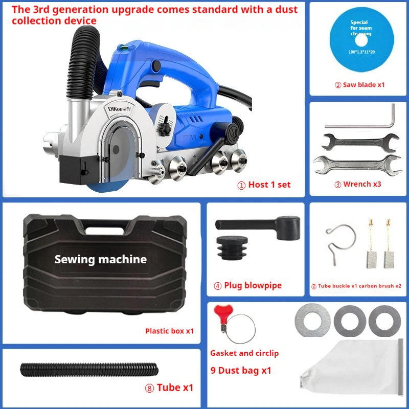 9000r/min Electric Seam Cleaning Machine Beauty Seam Construction Tool Dust-free Ceramic Floor Tile Gap Cleaning Slot Artifact