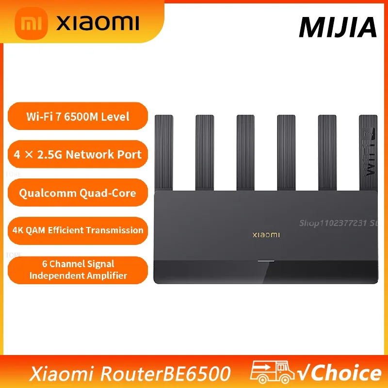 

НОВЫЙ маршрутизатор Xiaomi WiFi7 BE6500, 2,4/5 ГГц, диапазоны Duan, 160 МГц, 6453 Мбит/с, сетчатая сеть, ускорение, порт Ethernet 2,5G, 6 антенн