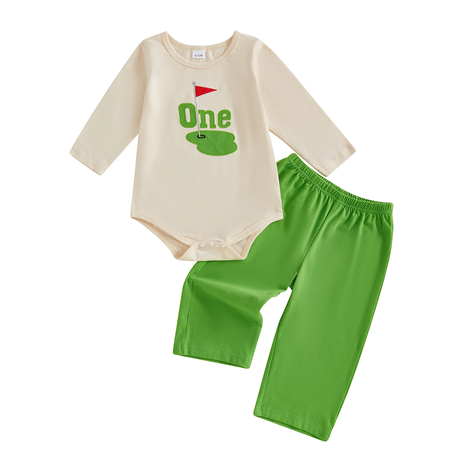 

Baby Boys Girls Birthday Outfits Long Sleeve Letter Embroidery Romper Pants Set Infant Clothes