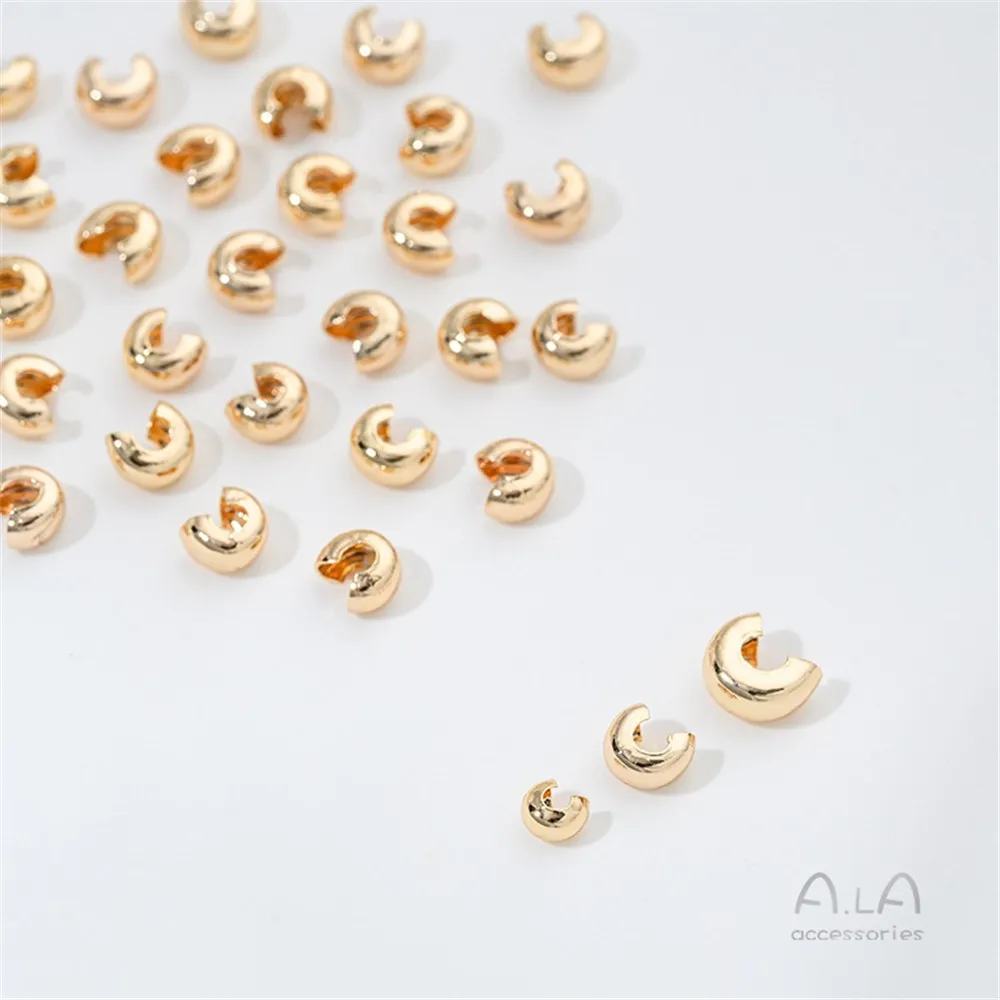 Non-Fading Titanium Steel C Clip Crescent Buckle With Pumpkin Shape Position Spacer Beads DIY Bracelet Necklace Jewelry Findings
