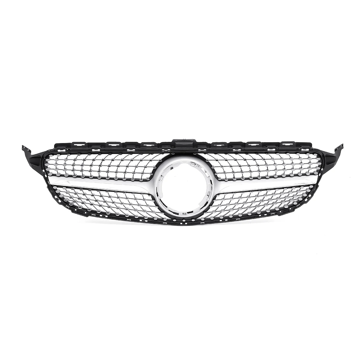 New W205 Diamond Grille Diamond Style Car Front Bumper Grille Grill Mesh For Mercedes For Benz C Class W205 C200 C300 C250 2019+